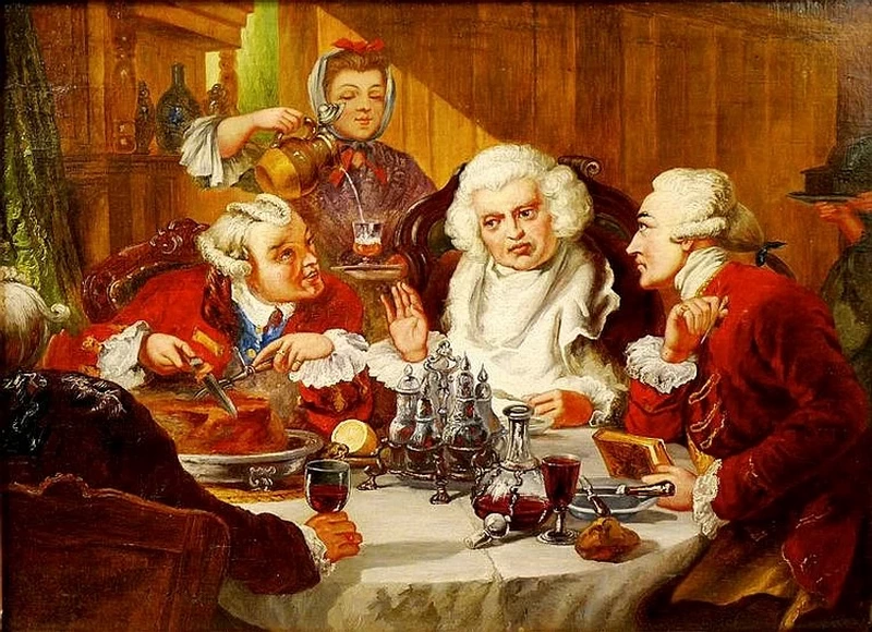 Il dotto Johnson a cena con James Boswell e Oliver Goldsmith - attribuito
